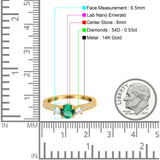 14K Gold 1.37ct Round Three Stone Vintage 6mm G SI Diamond Engagement Wedding Ring