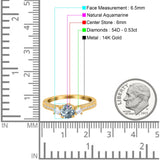 14K Gold 1.37ct Round Three Stone Vintage 6mm G SI Diamond Engagement Wedding Ring