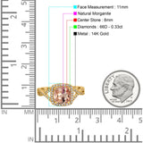 14K Gold 2.37ct Cushion Infinity Shank 8mm G SI Diamond Engagement Wedding Ring