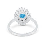 Art Deco Baguette CZ Engagement Ring in 925 Sterling Silver