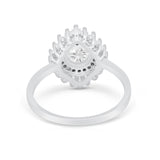 Art Deco Baguette CZ Engagement Ring in 925 Sterling Silver