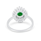Art Deco Baguette CZ Engagement Ring in 925 Sterling Silver