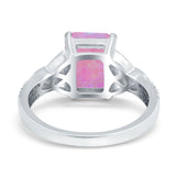 Emerald Cut Celtic Engagement Ring Simulated Cubic Zirconia 925 Sterling Silver
