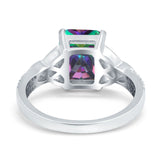 Emerald Cut Celtic Engagement Ring Simulated Cubic Zirconia 925 Sterling Silver