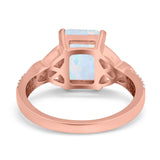 Emerald Cut Celtic Engagement Ring Simulated Cubic Zirconia 925 Sterling Silver