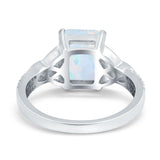 Emerald Cut Celtic Engagement Ring Simulated Cubic Zirconia 925 Sterling Silver