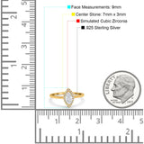 Halo Marquise Engagement Ring Simulated Cubic Zirconia 925 Sterling Silver