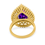 Teardrop Cocktail Ring Pear Round Cubic Zirconia 925 Sterling Silver