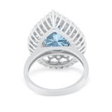 Teardrop Cocktail Ring Pear Round Cubic Zirconia 925 Sterling Silver