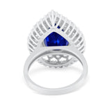 Teardrop Cocktail Ring Pear Round Cubic Zirconia 925 Sterling Silver