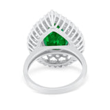Teardrop Cocktail Ring Pear Round Cubic Zirconia 925 Sterling Silver