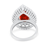 Teardrop Cocktail Ring Pear Round Cubic Zirconia 925 Sterling Silver