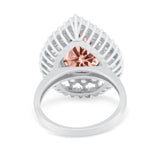 Teardrop Cocktail Ring Pear Round Cubic Zirconia 925 Sterling Silver