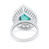 Teardrop Cocktail Ring Pear Round Cubic Zirconia 925 Sterling Silver
