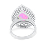 Teardrop Cocktail Ring Pear Round Cubic Zirconia 925 Sterling Silver