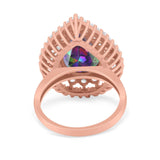 Teardrop Cocktail Ring Pear Round Cubic Zirconia 925 Sterling Silver