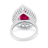 Teardrop Cocktail Ring Pear Round Cubic Zirconia 925 Sterling Silver