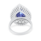 Teardrop Cocktail Ring Pear Round Cubic Zirconia 925 Sterling Silver