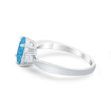Three Stone Wedding Ring Round Simulated Cubic Zirconia 925 Sterling Silver