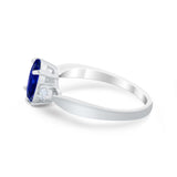 Three Stone Wedding Ring Round Simulated Cubic Zirconia 925 Sterling Silver