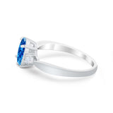 Three Stone Wedding Ring Round Simulated Cubic Zirconia 925 Sterling Silver