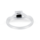 Princess Cut Wedding Ring Round Simulated Cubic Zirconia 925 Sterling Silver