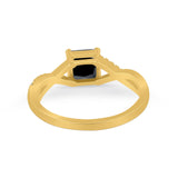 Princess Cut Wedding Ring Round Simulated Cubic Zirconia 925 Sterling Silver