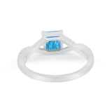 Princess Cut Wedding Ring Round Simulated Cubic Zirconia 925 Sterling Silver