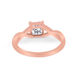 Princess Cut Wedding Ring Round Simulated Cubic Zirconia 925 Sterling Silver