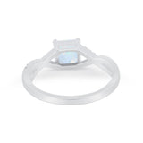 Princess Cut Wedding Ring Round Simulated Cubic Zirconia 925 Sterling Silver