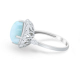 Large Stone Cocktail Ring Art Deco Simulated Cubic Zirconia 925 Sterling Silver