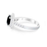 Halo Princess Cut Wedding Ring Simulated Cubic Zirconia 925 Sterling Silver
