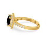 Halo Princess Cut Wedding Ring Simulated Cubic Zirconia 925 Sterling Silver