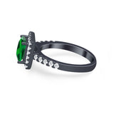 Halo Princess Cut Wedding Ring Simulated Cubic Zirconia 925 Sterling Silver