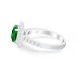 Halo Princess Cut Wedding Ring Simulated Cubic Zirconia 925 Sterling Silver