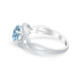Infinity Shank Wedding Ring Simulated Cubic Zirconia 925 Sterling Silver