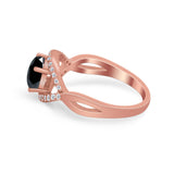Infinity Shank Wedding Ring Simulated Cubic Zirconia 925 Sterling Silver