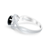 Infinity Shank Wedding Ring Simulated Cubic Zirconia 925 Sterling Silver
