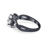 Infinity Shank Wedding Ring Simulated Cubic Zirconia 925 Sterling Silver