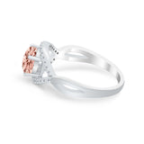 Infinity Shank Wedding Ring Simulated Cubic Zirconia 925 Sterling Silver