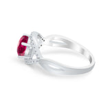 Infinity Shank Wedding Ring Simulated Cubic Zirconia 925 Sterling Silver