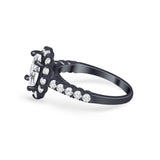 Solitaire Accent Wedding Ring Simulated Cubic Zirconia 925 Sterling Silver