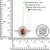 Oval Vintage Art Deco Halo Wedding Engagement Bridal Ring Round Simulated Cubic Zirconia 925 Sterling Silver