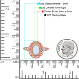 Oval Vintage Art Deco Halo Wedding Engagement Bridal Ring Round Simulated Cubic Zirconia 925 Sterling Silver