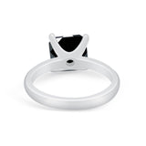 Solitaire Cushion Cut Engagement Ring Simulated Cubic Zirconia 925 Sterling Silver Cushion Cut Ring