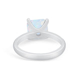 Solitaire Cushion Cut Engagement Ring Simulated Cubic Zirconia 925 Sterling Silver Cushion Cut Ring