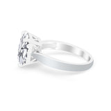 Solitaire Wedding Ring Simulated Cubic Zirconia 925 Sterling Silver