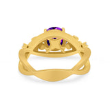 Art Deco Plumeria Flower Infinity Shank Engagement Ring Cubic Zirconia 925 Sterling Silver