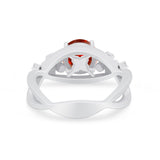 Art Deco Plumeria Flower Infinity Shank Engagement Ring Cubic Zirconia 925 Sterling Silver