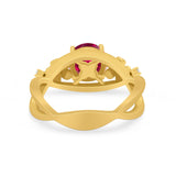 Art Deco Plumeria Flower Infinity Shank Simulated Cubic Zirconia Engagement Ring 925 Sterling Silver